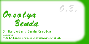 orsolya benda business card